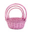 A set of round baskets made of pink vines with 3 pcs