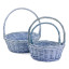 A set of round blue vine baskets of 3 pcs