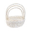 A set of round white vine baskets of 3 pcs