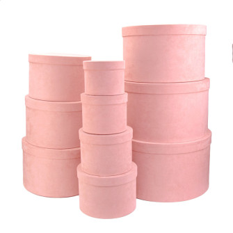 A set of round velvet boxes of 10 pcs Powdery