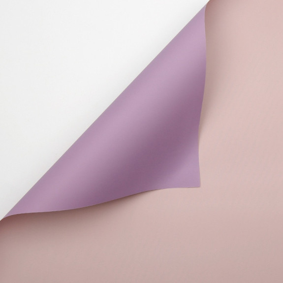 Плівка матова двостороння в рулоні 60см х 8ярд P.OY-031 Light Pink + Lilac