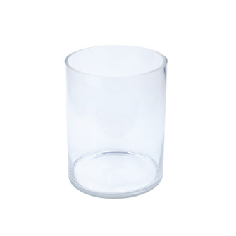 Glass transparent vase for flowers cylinder 18 x 30 cm