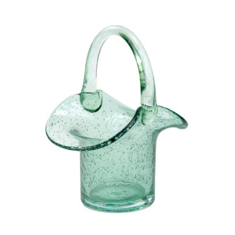 Glass vase-bag for flowers 19.5 x 14.5 x 24 cm