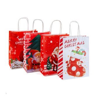 Paper package 22 x 27 x 11 cm "Merry Christmas on red"