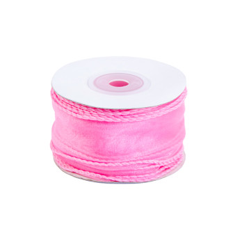 Organza ribbon 4cm x 10m Barbie Pink