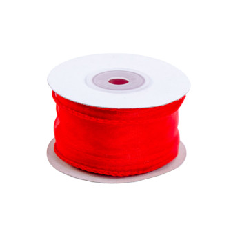 Organza ribbon 4 cm x 10 m Red