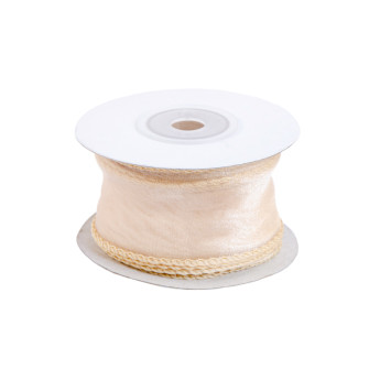 Organza ribbon 4cm x 10m Milky Tea