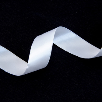 Double-sided satin ribbon 2.5cm x 50yards 029 White