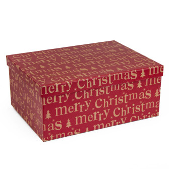Набор прямоугольных коробок из 5 шт "Merry Christmas на красном"