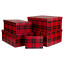 Set of 5 rectangular boxes "Red in a checkered"