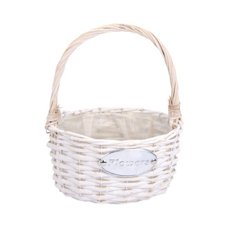 Oval white basket "Flower"