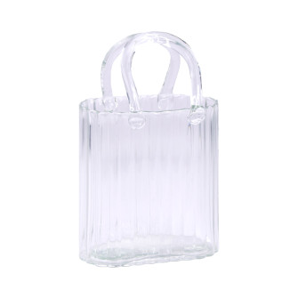 Glass vase-bag for flowers Clear 19 x 10 x 27cm