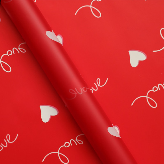 Matte film in sheets "Love Heart" Red