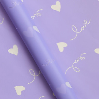 Matte film in sheets "Love Heart" Lilac Mist