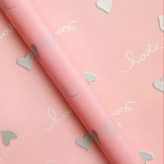 Matte film in sheets "Love Heart" Hot Pink