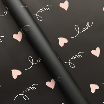 Matte film in sheets "Love Heart" Black