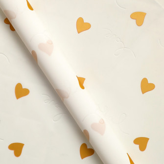 Matte film in sheets "Love Heart" Beige