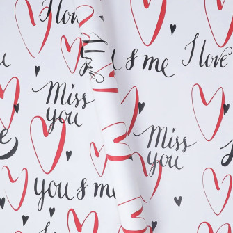 Matte film in sheets "Love and miss you" Red