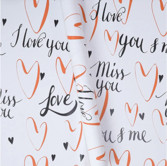 Matte film in sheets "Love and miss you" Orange