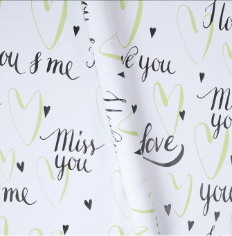 Matte film in sheets "Love and miss you" Green Mint