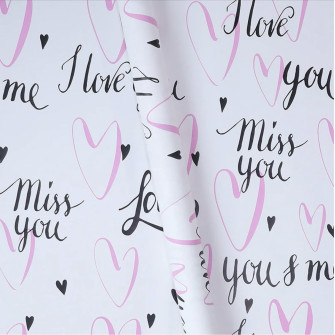 Matte film in sheets "Love and miss you" Light Pink