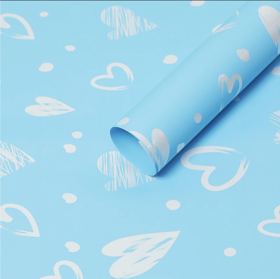 Пленка матовая в листах "Рис Рисованные" Light Blue