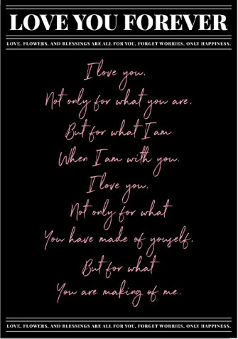 Matte film in sheets "Love You Forever" A171 Black