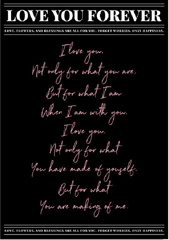 Пленка матовая в листах "Love You Forever" A171 Black
