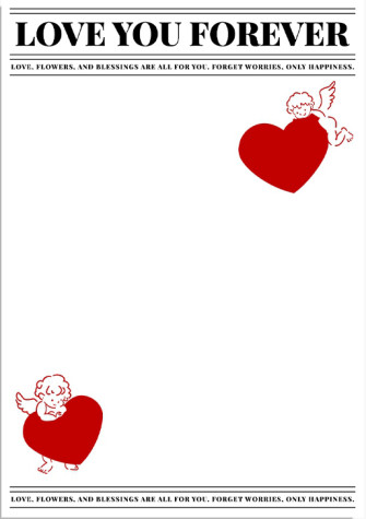 Matte film in sheets "Love You Forever" B111 White