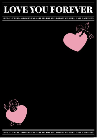 Matte film in sheets "Love You Forever" B171 Black