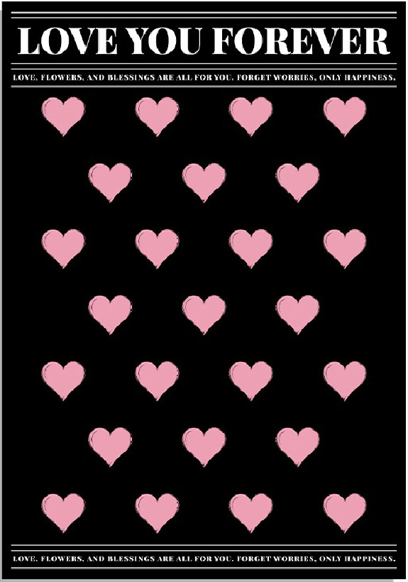 Плівка матова в листах "Love You Forever" C171 Black