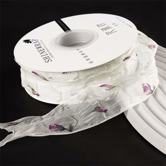 Textile stitch "Roses" Lilac