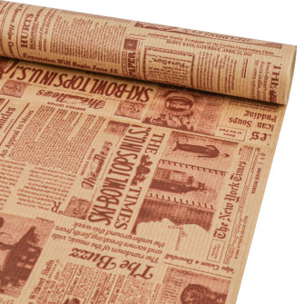 Paper Kraft 70cm x 7m "Newspaper NEW" brown