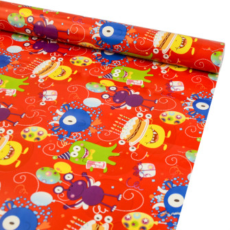 Kraft paper 70cm x 7m Happy Birthday from aliens