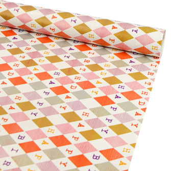 Coated paper 70 x 7m "HAPPY BIRTHDAY" Rhombuses