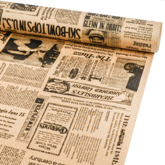 Paper Kraft 70cm x 7m "Newspaper NEW" black