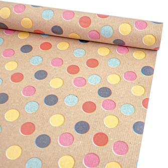Kraft paper 70cm x 7m "Bubble multi-colored"