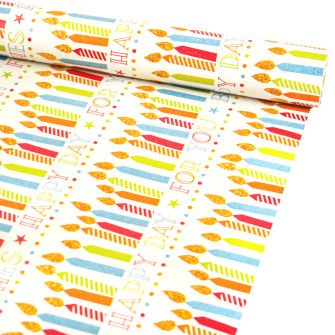 Paper of branding 70cm x 7m “HAPPY BIRTHDAY” with Christmas candles