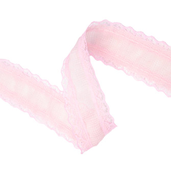 Стрічка мереживна 4см х 10ярд 03 Lt Pink