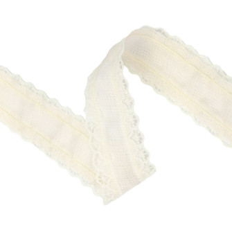 Lace ribbon 4 cm x 10 yards 02 Cream