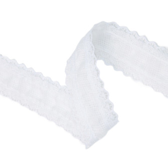Lace ribbon 4 cm x 10 yards 01 White