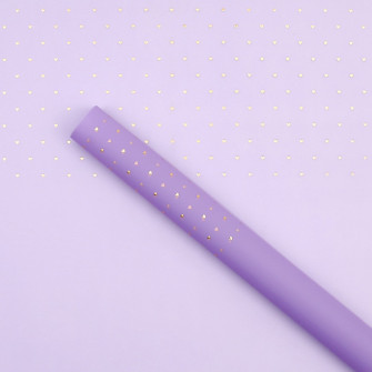 Matte film in sheets "Golden Hearts" Lilac