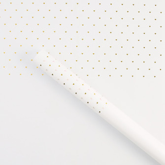 Matte film in sheets "Golden Hearts" White-Gold