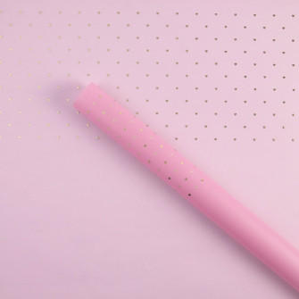 Пленка матовая в листах "Золотые сердечки" Pink