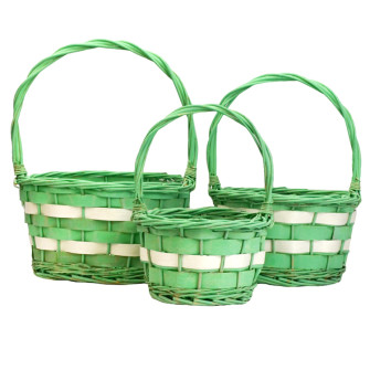 Set of 3 painted salad baskets