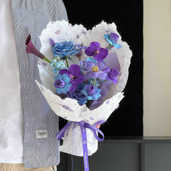 Floral paper in sheets 232 Purple