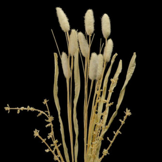 Artificial bouquet of bleached hare's tail