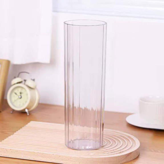 Cylinder glass vase "Corrugated" 10 x 25 cm