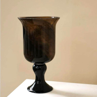 Glass vase-goblet on a stem "Vintage" Chocolate 18 x 33 cm