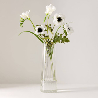 Cylinder glass vase "Corrugated" 8 x 30 cm